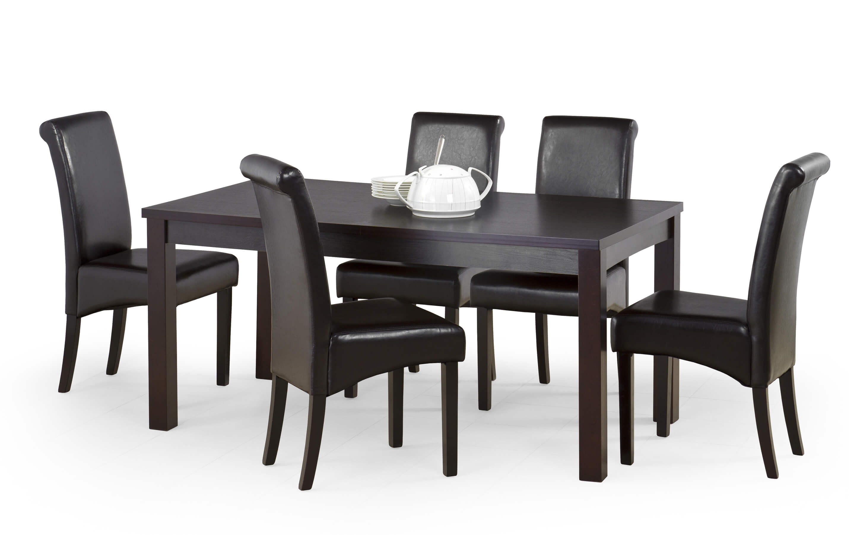 stół drewniany do gastronomii  Ernest 2 i drewniane krzesła tapicerowane  Nero